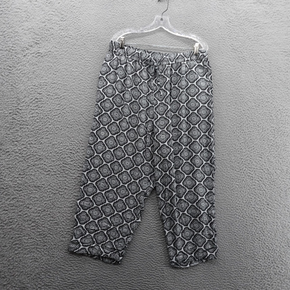 Boden Crinkle Taper Trouser With Matching Linen Top Size 12 Black White Womens
